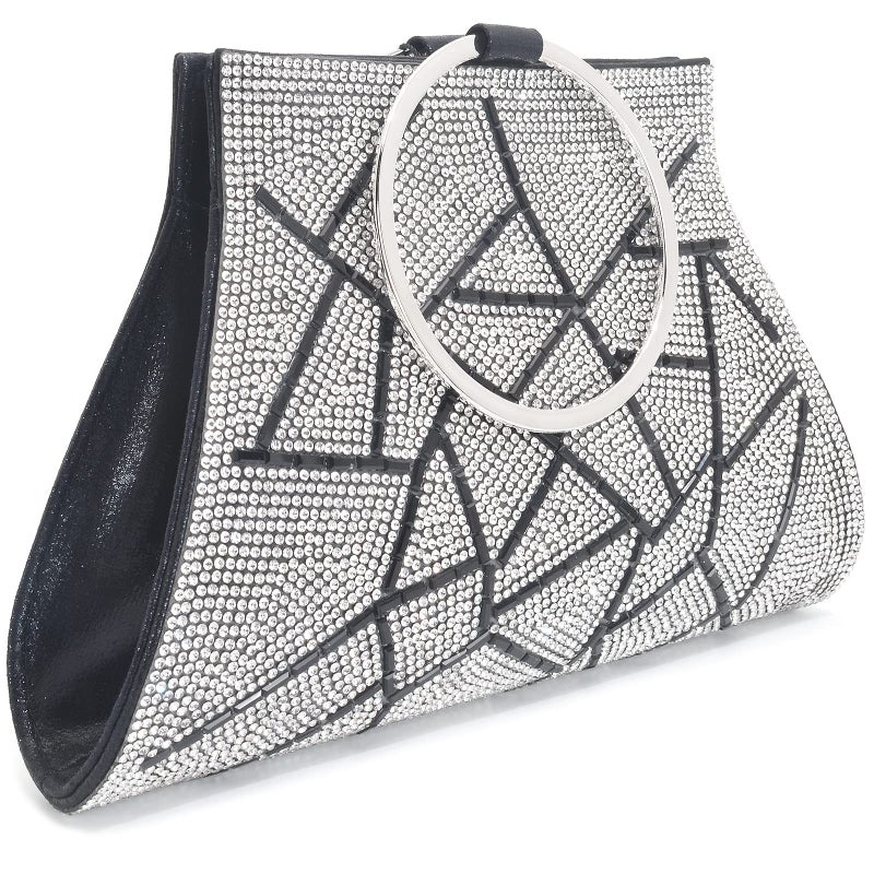 MOSSMON Crystal Clutch Purses Bride and Bridesmaid Handbag Elegant Wristlet Evening Bag for Women