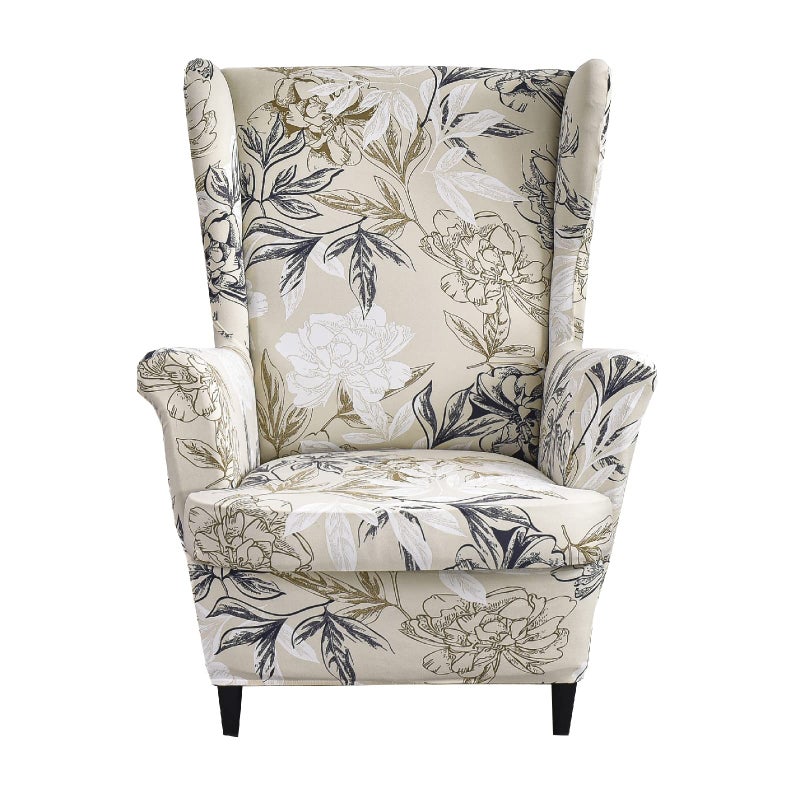 KRFOONN Wingback Chair Covers Slipcovers 2 Piece Stretch Wing Chair Covers Spandex Slipcovers Wingback Sofa Covers Armchair Covers NonSlip Furniture Protector for Living Room Wingback Chairs 51 - Image 2