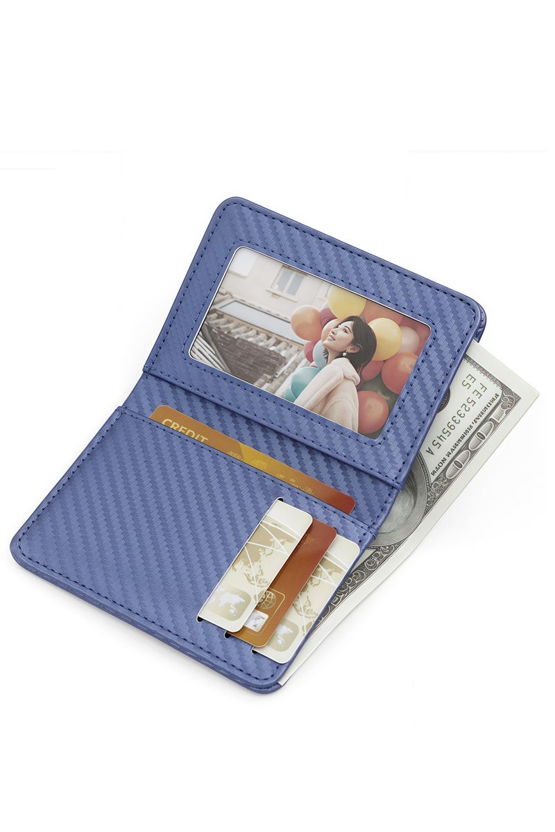Men's wallet, carbon fiber texture wallet, simple design, card slots and money clip, durable, multi-card capacity  - Image 2