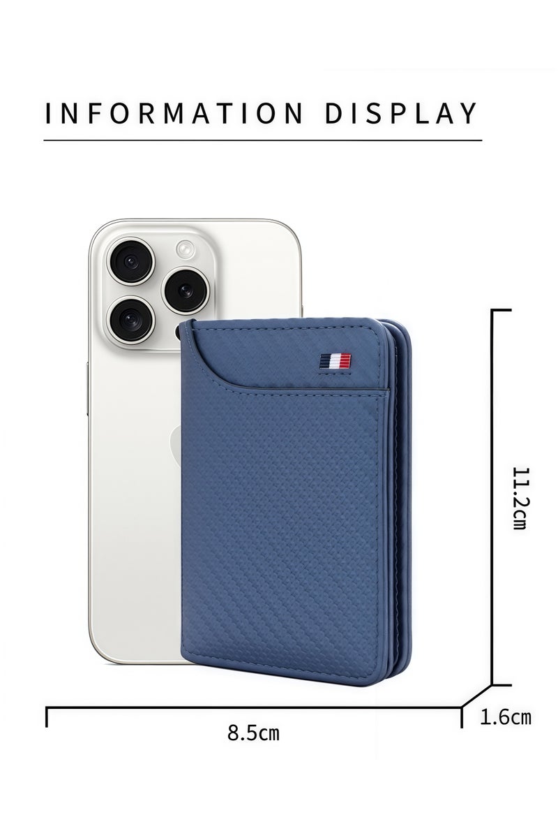 Men's wallet, carbon fiber texture wallet, simple design, card slots and money clip, durable, multi-card capacity - Image 2
