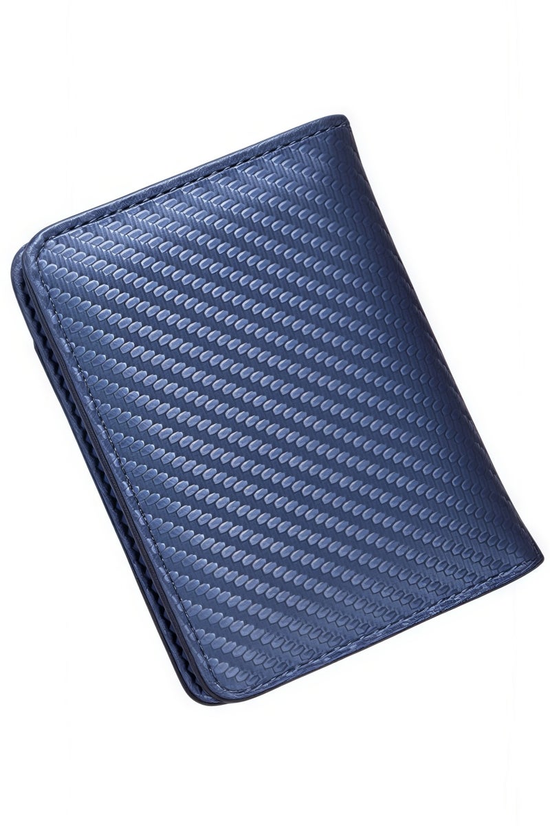 Men's wallet, carbon fiber texture wallet, simple design, card slots and money clip, durable, multi-card capacity - Image 5