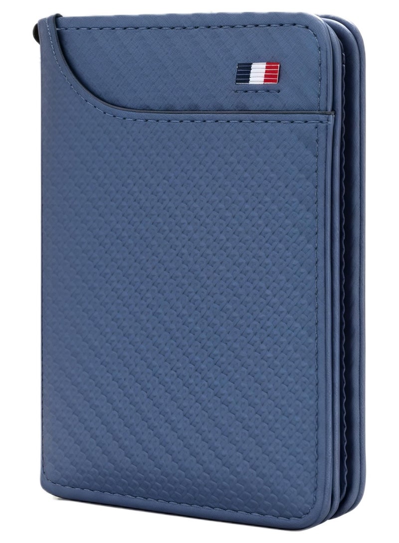 محفظة رجالية، محفظة من ألياف الكربون، تصميم بسيط، فتحات للبطاقات ومشبك نقود، متينة، سعة بطاقات متعددة - Image 1