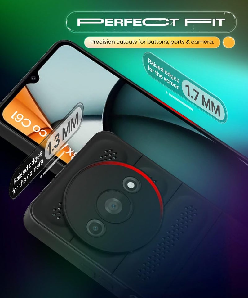 WOW IMAGINE Ultimate Silicone Back Cover Case for Mi Redmi A3 | Redmi A3X | Poco C61 | Heat Dissipation Thin Soft TPU | 360° Camera Protection | Breathable Cooling Holes – Pitch Black - Image 5