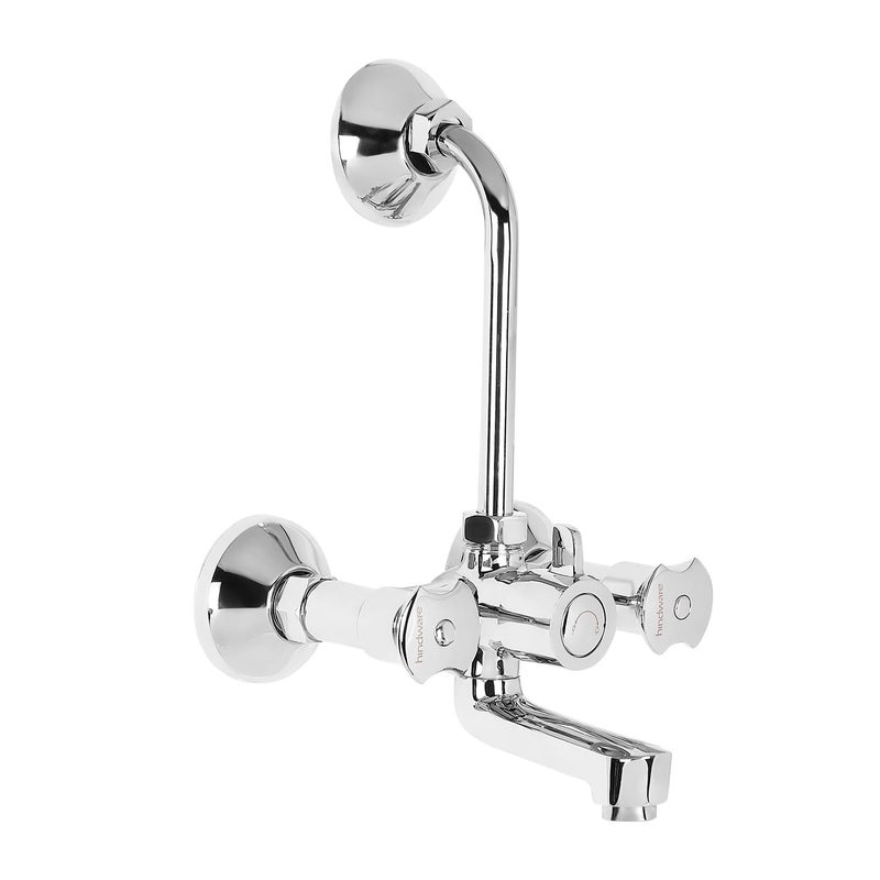 Hindware Lyra F920035CP Brass Wall Mixer for Bathroom with L-Bend (Chrome Finish) - Image 2