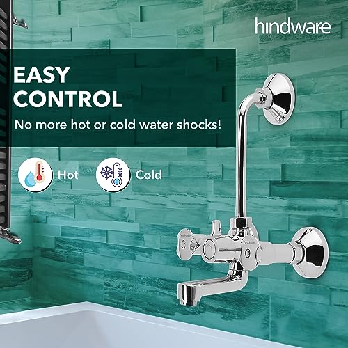 Hindware Lyra F920035CP Brass Wall Mixer for Bathroom with L-Bend (Chrome Finish) - Image 3