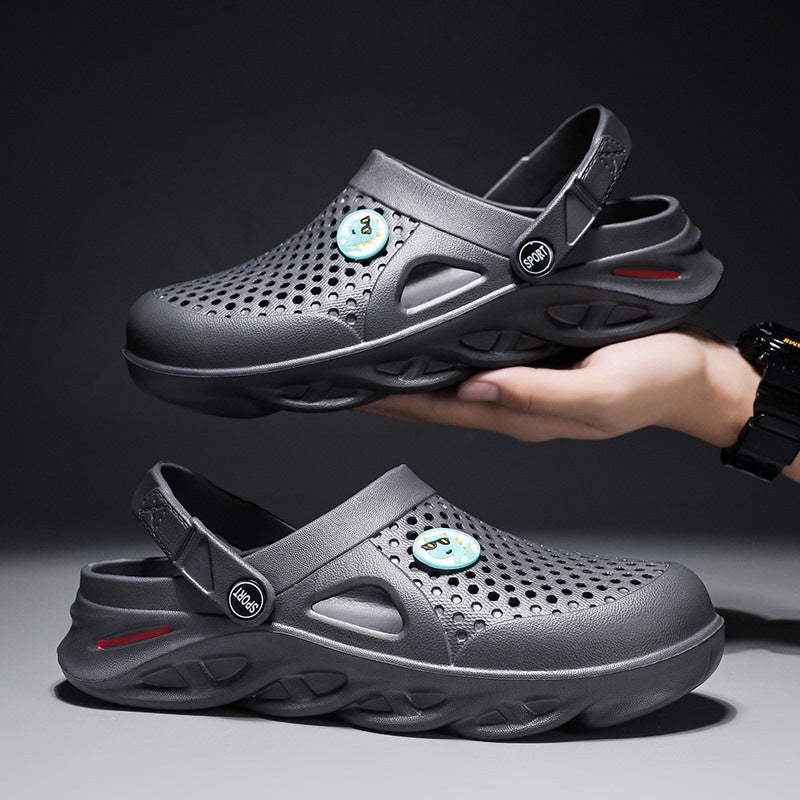 Summer Men'S Dual-Use Garden Clogs, Outdoor Sandals, Home Use, Blade Sole, Half-Slipper, Trendy - Image 3