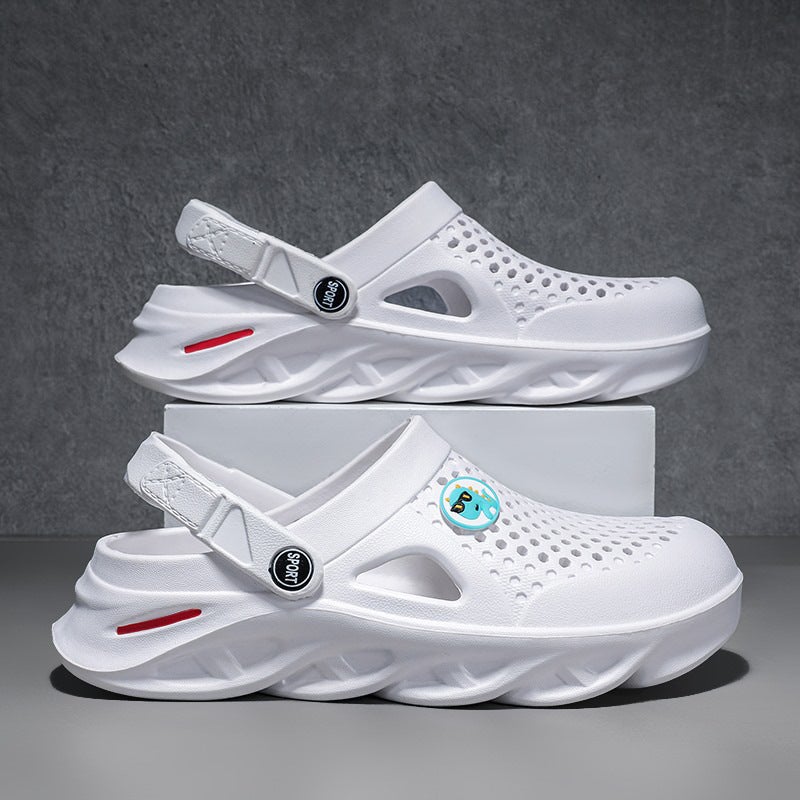 Summer Men'S Dual-Use Garden Clogs, Outdoor Sandals, Home Use, Blade Sole, Half-Slipper, Trendy - Image 2
