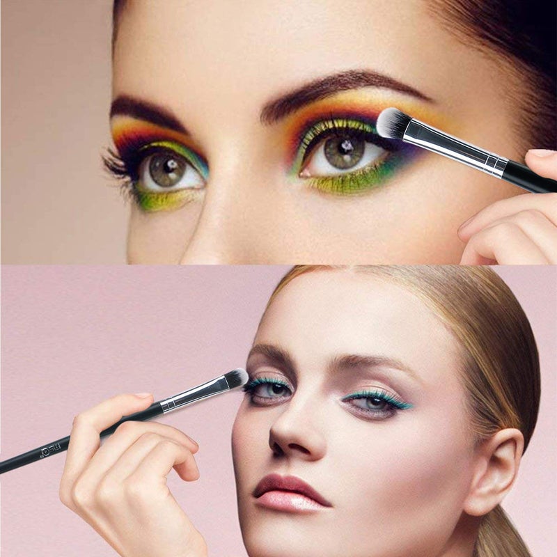 MSQ Eyeshadow Brushes Set 20pcs Makeup Eye Brushes Eyeshadow Blending Brush Eyebrow Eyeliner Lip Brush Beauty Brushes-Black - Image 4