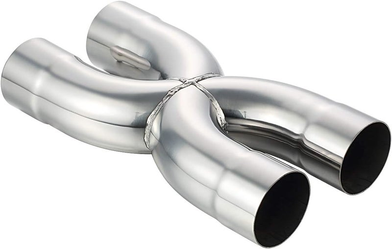 LCGP Universal 2.5" In/Out Crossover X Pipe 12" Length Stainless Steel Exhaust Pipe - Image 4