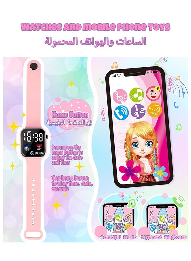 هاهاهاي مجموعة ألعاب مكياج للبنات 31 قطعة، حقيبة مكياج لعب مع محفظة، ساعة، هاتف، مشط، أحمر شفاه، نظارات شمسية، اكسسوارات الملابس و ألعاب جمال وأزياء هدية مثالية للبنات - Image 5