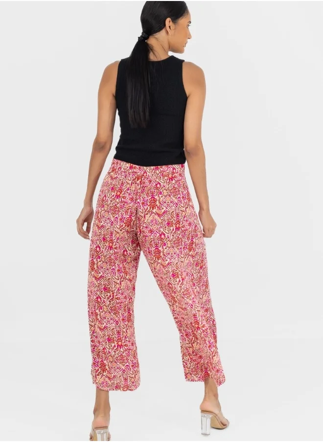 HaILYS Bohemian Print High-Waisted Wide Leg Pants