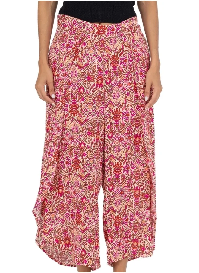 HaILYS Bohemian Print High-Waisted Wide Leg Pants