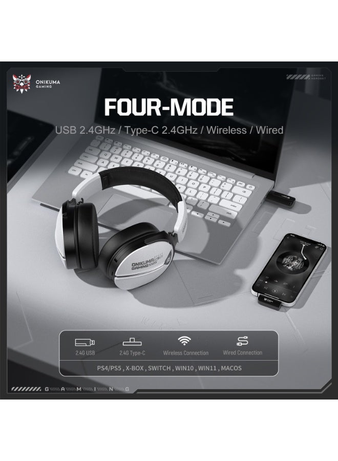 onikuma GT887 Wireless Gaming Headset 2.4G USB/Wireless/Wired Connection for PS4/PS5 XBOX SWITCH WIN10/11 - Image 4