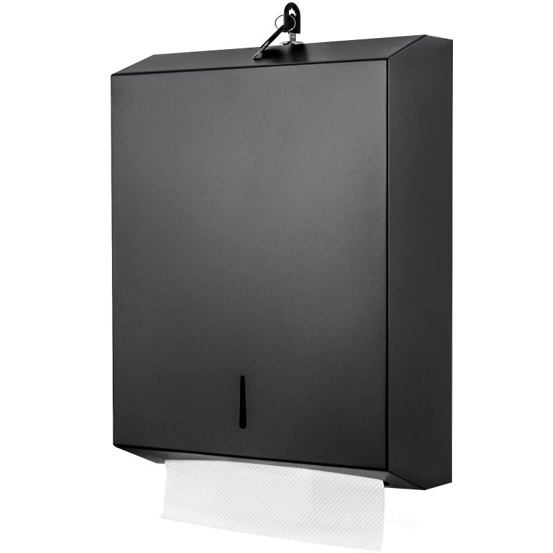 Paper Towel Dispenser Wall Mount Commercial c fold Multifold Trifold Touchless Hand Towel Dispenser with Lock Matte Black
