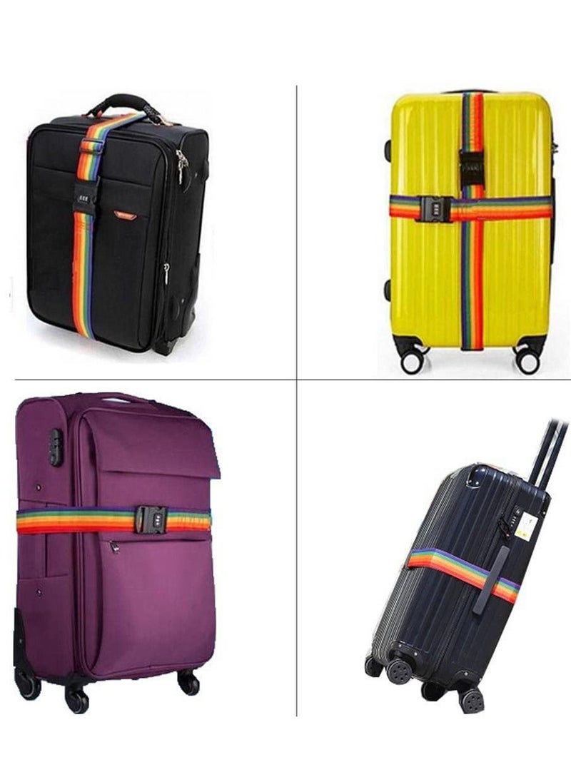 2-Piece Luggage Strap Belt With Digits Combination Lock Multicolour