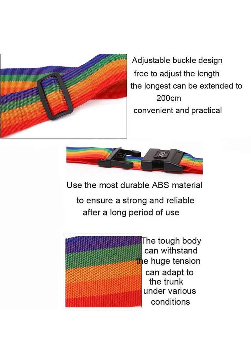 2-Piece Luggage Strap Belt With Digits Combination Lock Multicolour