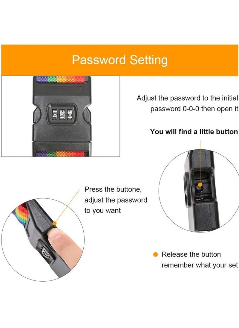2-Piece Luggage Strap Belt With Digits Combination Lock Multicolour