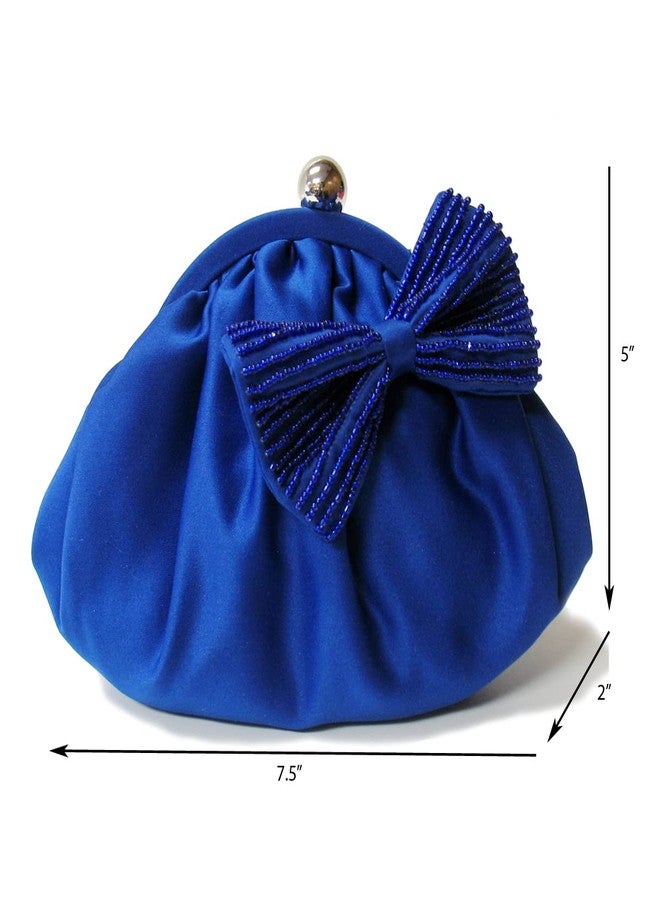 JNB Satin Evening bag with beaded ribbon,royal52 - Image 2