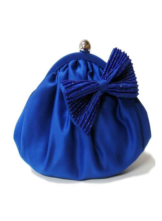 JNB Satin Evening bag with beaded ribbon,royal52 - Image 1