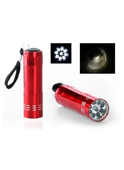 Biartt Mini LED Flashlight 9 LEDs Aluminum 