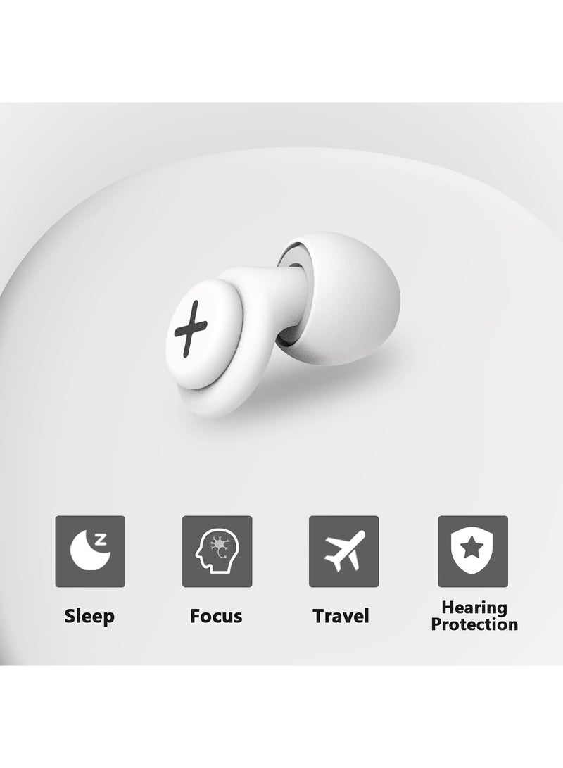 SYOSI Noise Reduction Ear Plugs-40 dB Noise Cancelling Reusable Hearing Protection in Flexible Silicone for Sleeping, Traveling, Concerts, Work & Swimming,3 Wearing Styles, White  - Image 4