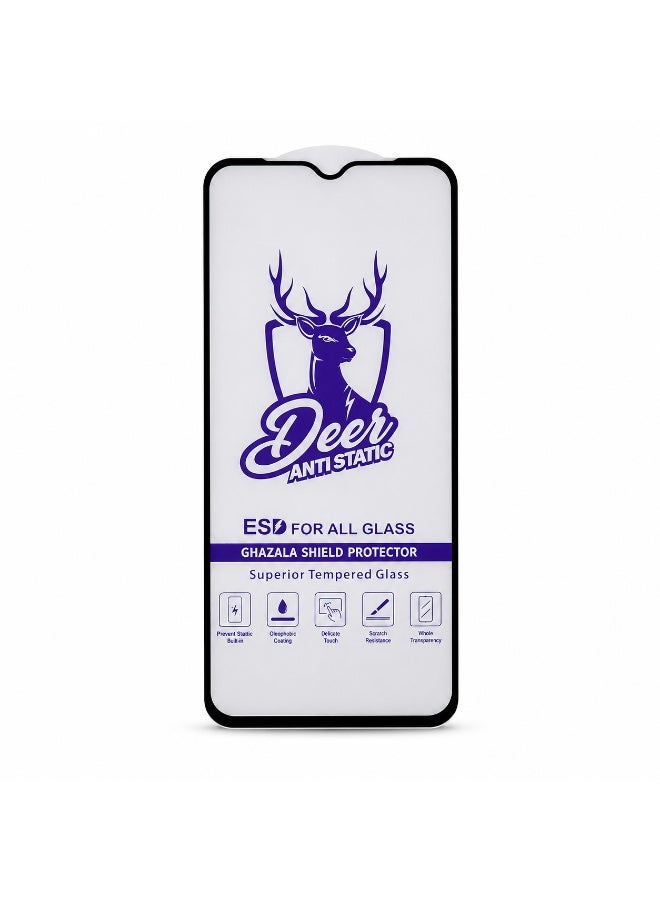DEER Full Screen Tempered Glass Protector for Samsung Galaxy A03 - Anti-Static ESD Clear Glass with Black Frame - Image 2
