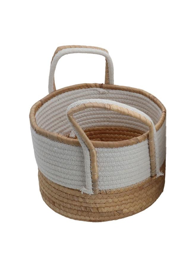Alsaif Cotton Baskets Set 3 Pieces Beige White  - Image 4