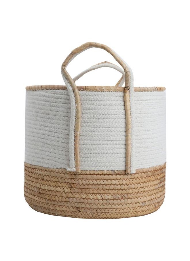 Alsaif Cotton Baskets Set 3 Pieces Beige White  - Image 2