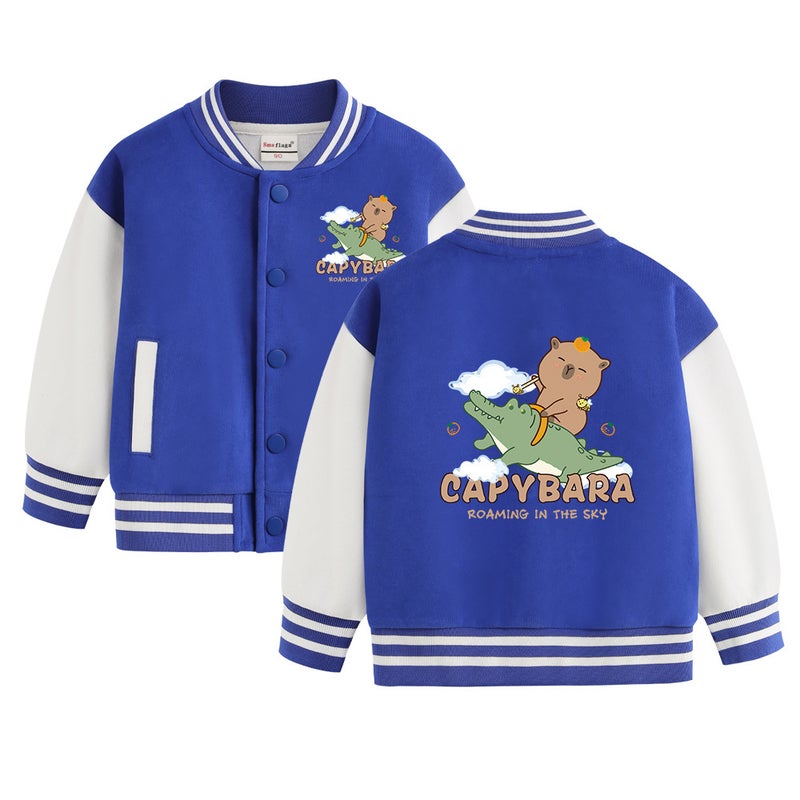 Boys And Girls Coat Thin Velvet Medium Thick Children'S Baseball Suit Boys All-Match Top - Image 3