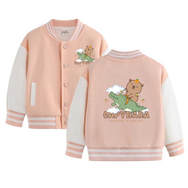 Boys And Girls Coat Thin Velvet Medium Thick Children'S Baseball Suit Boys All-Match Top - Image 5