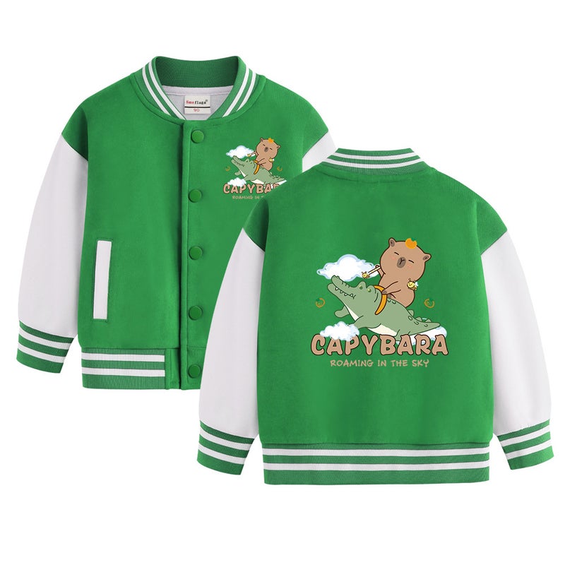 Boys And Girls Coat Thin Velvet Medium Thick Children'S Baseball Suit Boys All-Match Top - Image 2