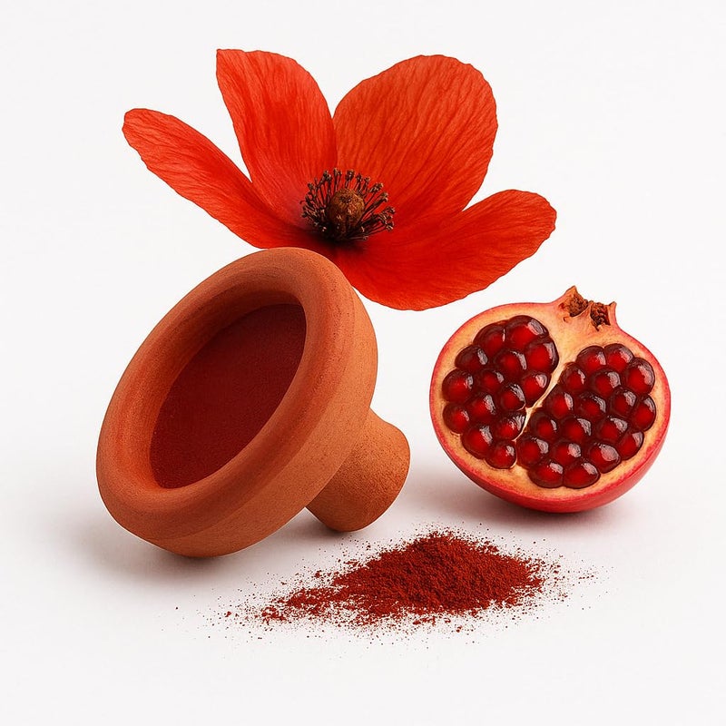 FERIHA Aker Fassi Moroccan Clay Pot Lip Stain â€“ Authentic Organic Lip & Cheek Tint, Long-Lasting Red Color, Buildable & Chemical-Free - Image 1