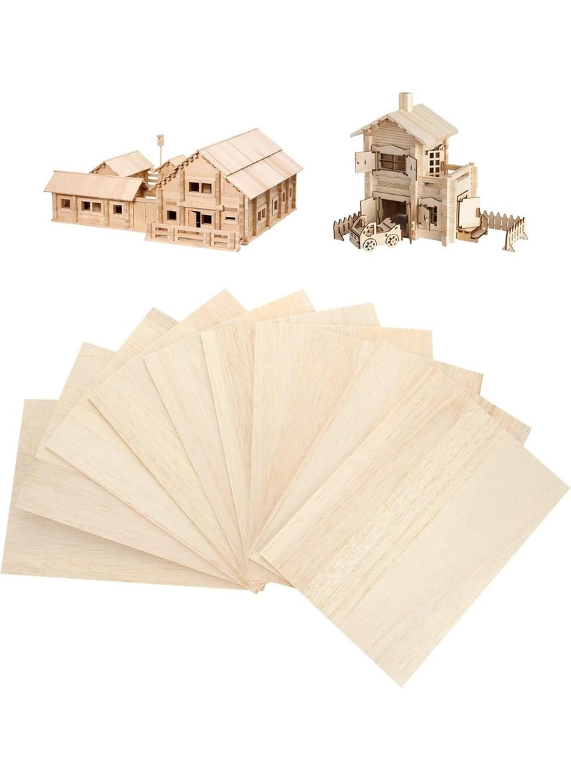 SLASA 12PCS Balsa Wood Sheets – 300x210x3MM A4 Size Wood Boards for Arts & Crafts, School Projects, DIY Models and Decorations - Image 1