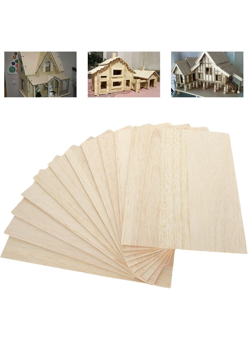 SLASA 12PCS Balsa Wood Sheets – 300x210x3MM A4 Size Wood Boards for Arts & Crafts, School Projects, DIY Models and Decorations - Image 2