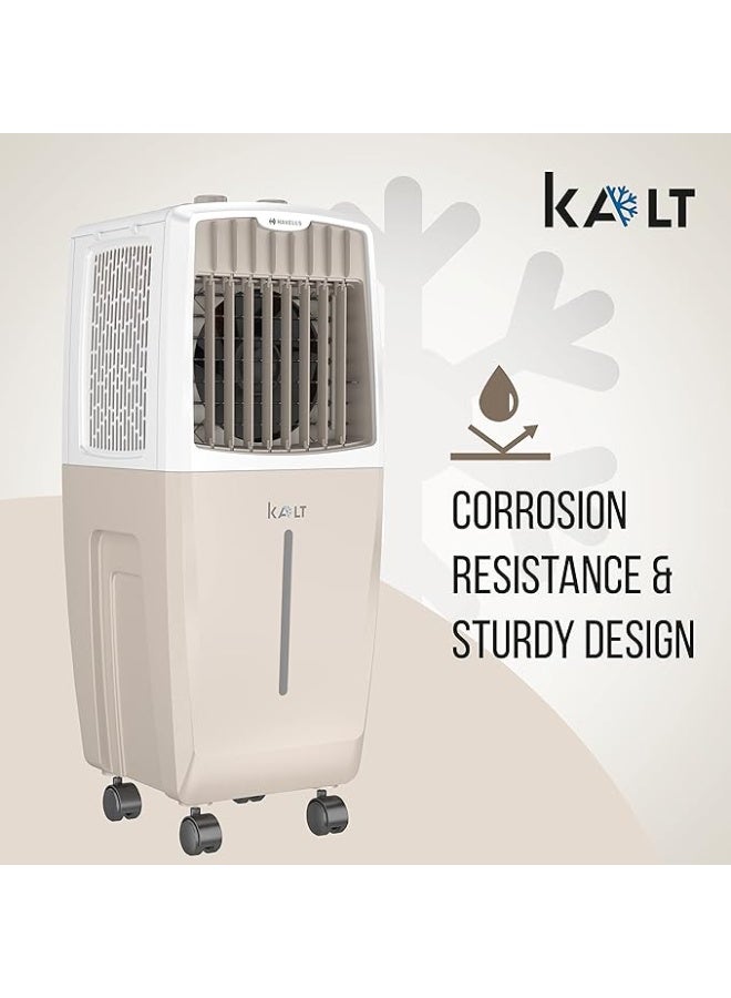 Havells Kalt 24 L Personal Air Cooler – White & Champagne Gold, 3‑Speed, Auto Swing, Honeycomb Pads - Image 5