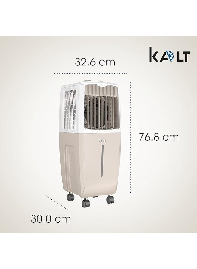 Havells Kalt 24 L Personal Air Cooler – White & Champagne Gold, 3‑Speed, Auto Swing, Honeycomb Pads - Image 2