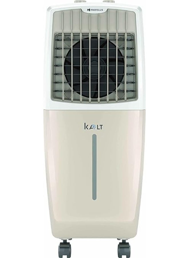 Havells Kalt 24 L Personal Air Cooler – White & Champagne Gold, 3‑Speed, Auto Swing, Honeycomb Pads - Image 1