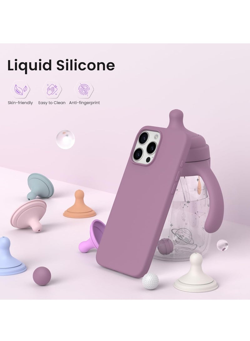 ELTRAZONE Premium Soft Liquid Silicone Case for iPhone 16 Pro – Silky Soft Touch Full-Body Protective Bumper (Black Currant) - Image 3