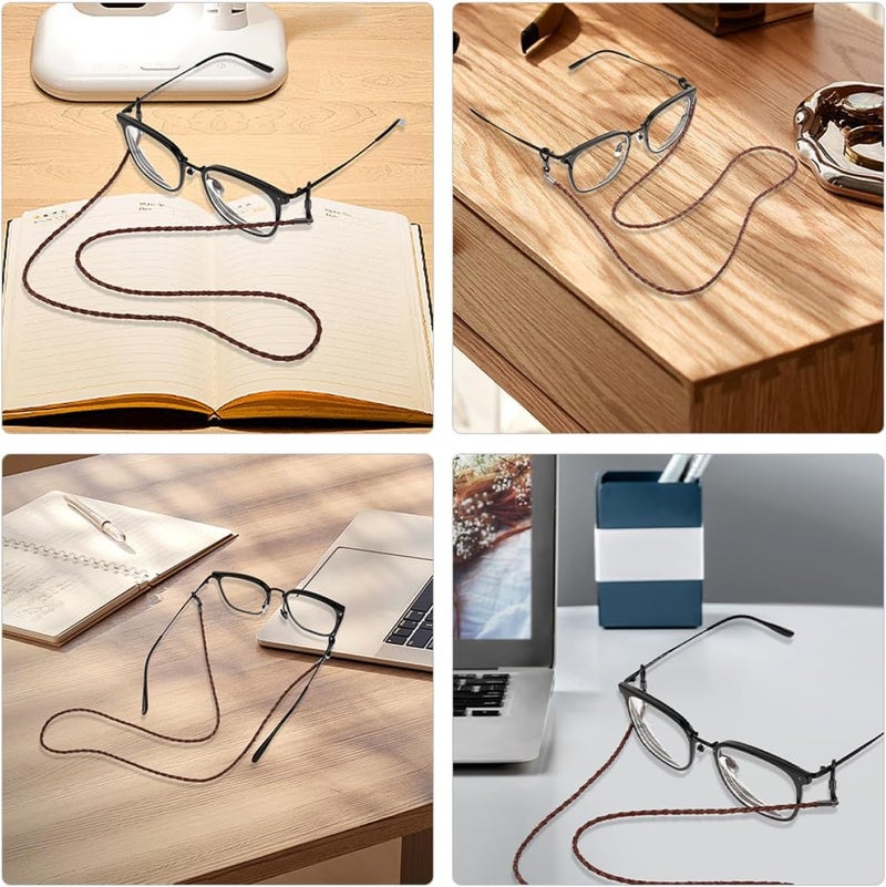 6pcs Eyeglasses Strap Set with Anti-wear Lanyards for Men and Women, Portable Sports Glasses Accessories, Neck Hanging Sunglasses Holder in Black, Brown, and Cream - Image 4