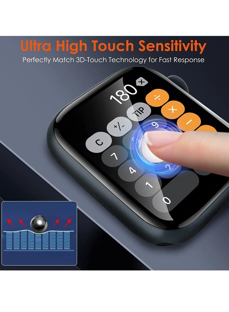 BORTONY Screen Protector for Apple Watch Series 7 45mm 2-Piece Protective Film Crystal Clear Protector - Image 3