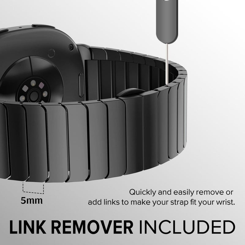 For Samsung Galaxy Watch8 44mm One Beads erfly Buckle Stainless Steel Watch Band(Black) - Image 4