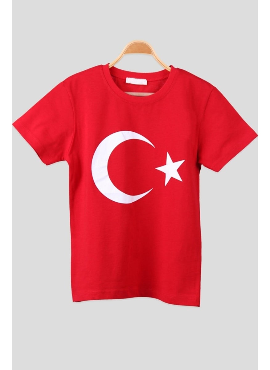 Belifanti Collection Unisex Red Crescent and Star Turkish Flag T-Shirt  - Image 1