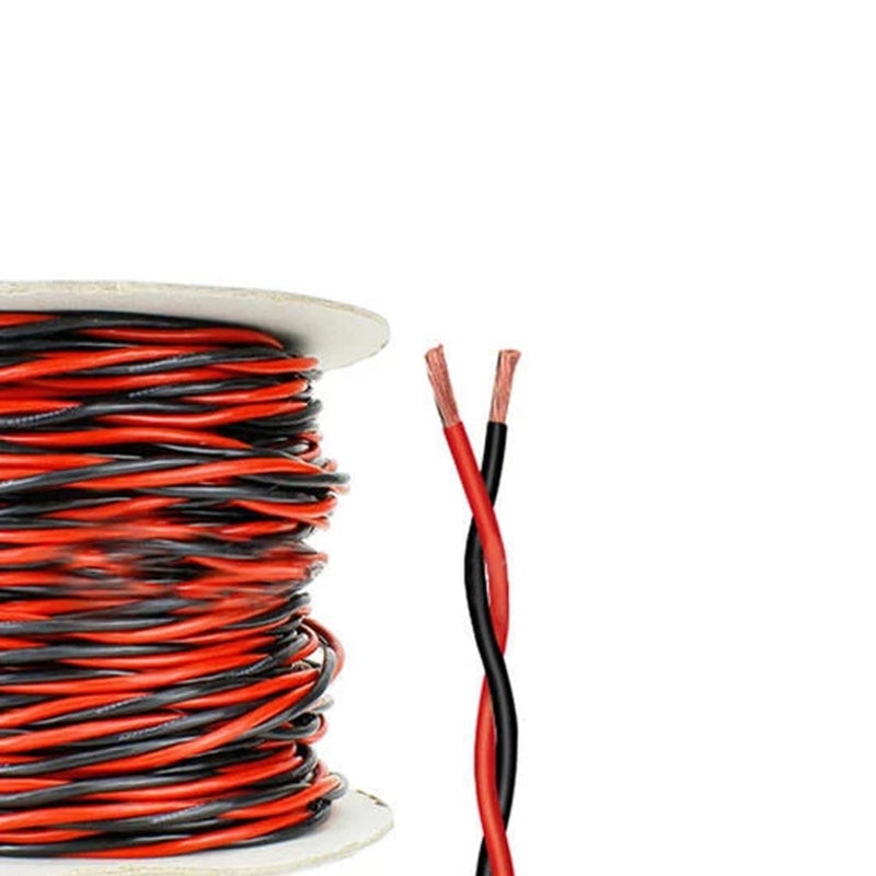 Glare Max Twisted 2 Core 1mm PVC Insulated Copper Wire 220240 Volt for Home Office Industrial Electrical Uses etc 10 Meter RedBlack - Image 1