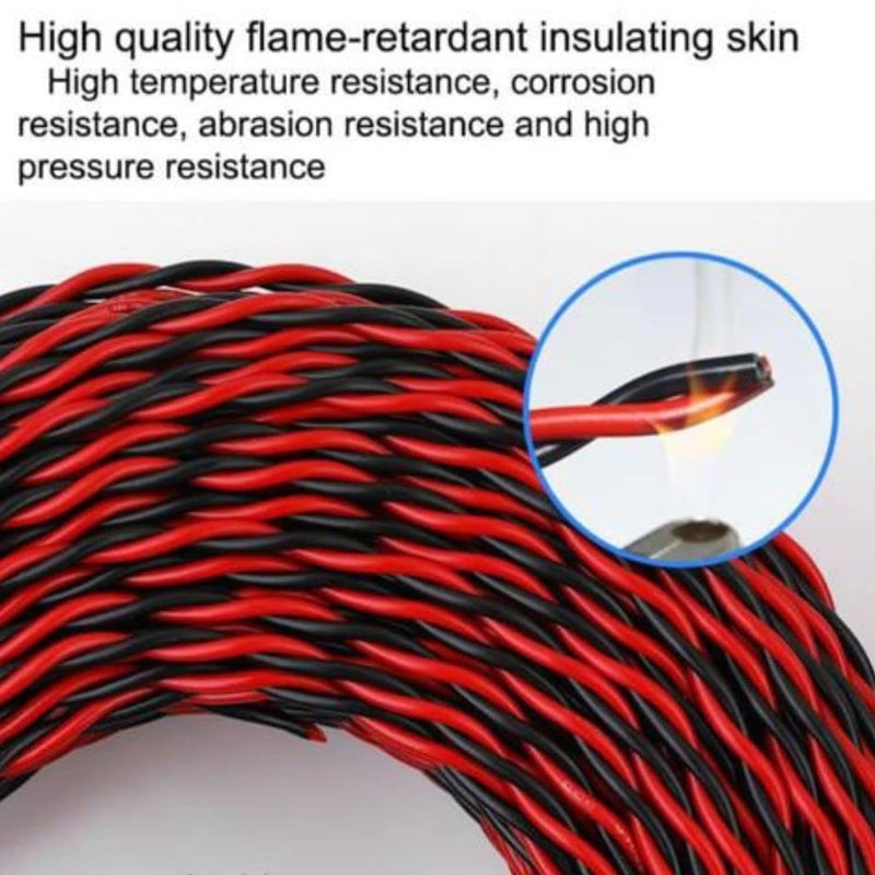 Glare Max Twisted 2 Core 1mm PVC Insulated Copper Wire 220240 Volt for Home Office Industrial Electrical Uses etc 10 Meter RedBlack - Image 5