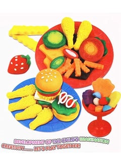EASY FUTURE Color Plasticine Mud with Model Tool Kit Color Ultra-light Clay DIY Educational Toys Hamburger Chicken Leg Theme Playset Toys  - Image 3