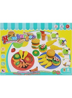 EASY FUTURE Color Plasticine Mud with Model Tool Kit Color Ultra-light Clay DIY Educational Toys Hamburger Chicken Leg Theme Playset Toys  - Image 1