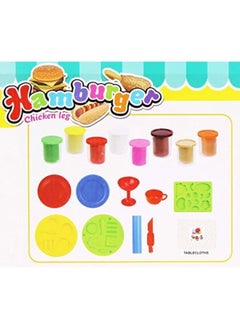EASY FUTURE Color Plasticine Mud with Model Tool Kit Color Ultra-light Clay DIY Educational Toys Hamburger Chicken Leg Theme Playset Toys  - Image 4