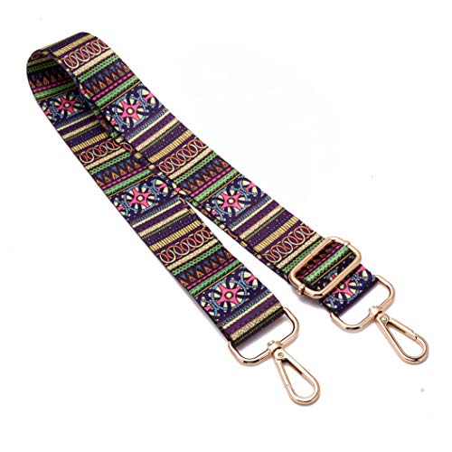 ZOOEASS Wide Shoulder Strap Adjustable Replacement Belt Guitar Style Crossbody Bag Handbag Strap Multicolor Canvas Straps(Wide:1.4in) (Stripe) - Image 3