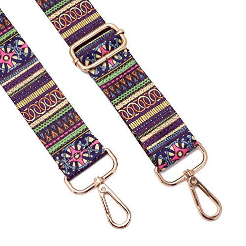 ZOOEASS Wide Shoulder Strap Adjustable Replacement Belt Guitar Style Crossbody Bag Handbag Strap Multicolor Canvas Straps(Wide:1.4in) (Stripe) - Image 2