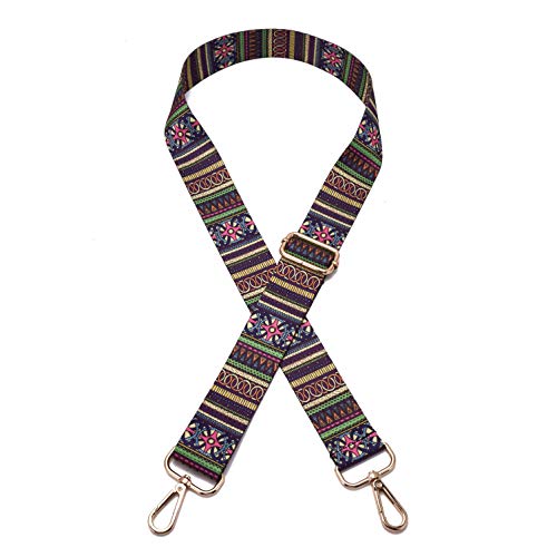 ZOOEASS Wide Shoulder Strap Adjustable Replacement Belt Guitar Style Crossbody Bag Handbag Strap Multicolor Canvas Straps(Wide:1.4in) (Stripe) - Image 1